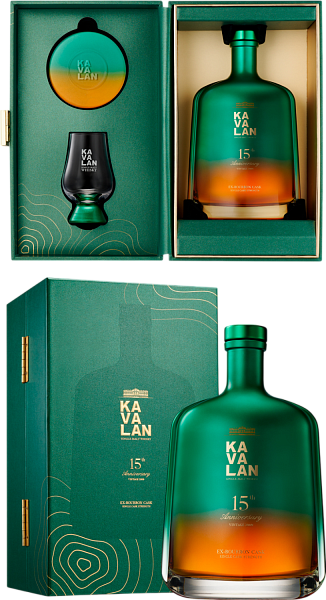 Kavalan 15th Anniversary Vintage 2009 Ex-Bourbon Cask Single Malt Whisky (gift box with a glass), 0.75 л в Красноярске