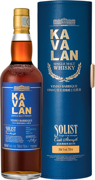 Kavalan Solist Vinho Barrique Single Cask Strength Single Malt Whisky (Подарочная упаковка), 0.7 л в Красноярске