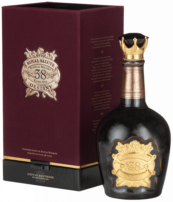 Чивас Ригал Роял Салют Стоун оф Дестини 38 лет купажированный шотландский виски в подарочной упаковке 0.7 л
