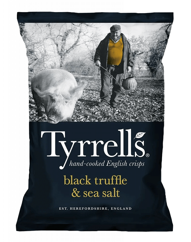 Тайреллс картофельные чипсы со вкусом черного трюфеля и морской солью 150г